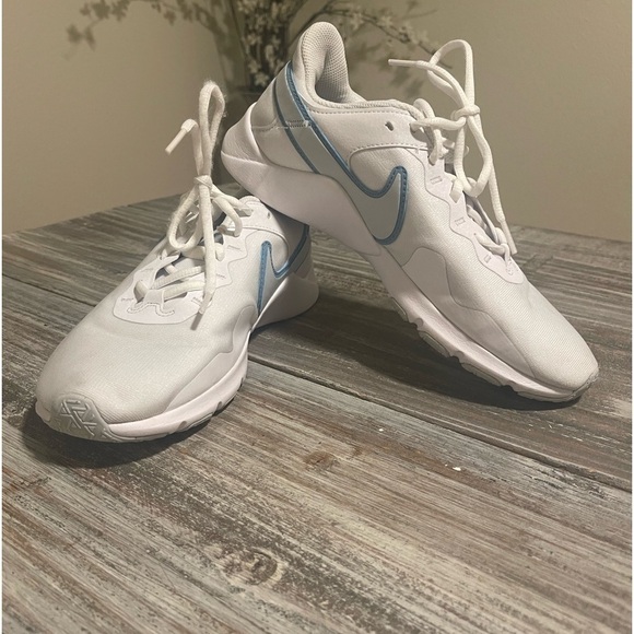 Nike Shoes - Nike Legend Essential White/Blue Workout Shoes Size 9 Style CQ9545-101